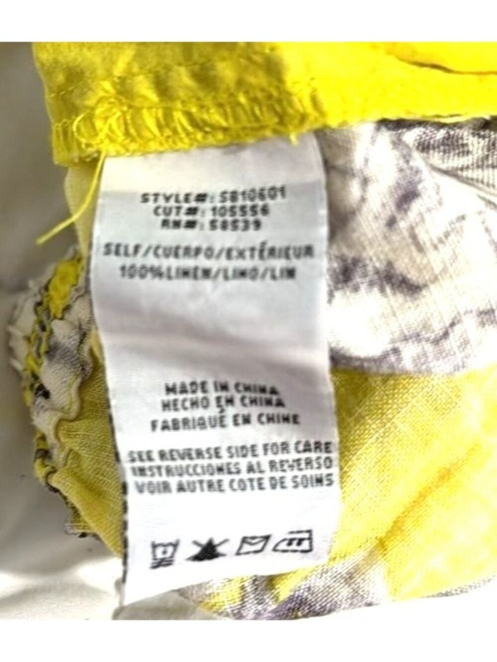 Kut From The Kloth Floral Yellow & Gray Linen-Blend Womens Shorts Size 2 - Picture 4 of 7